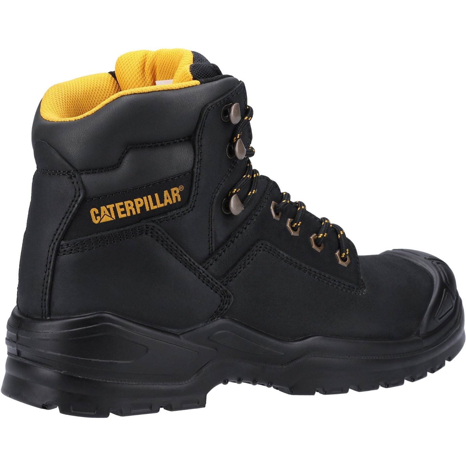 Caterpillar Striver Mid S3 Leather Black Safety Boots Tower London