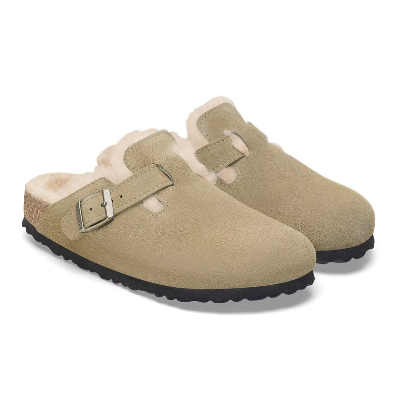 Birkenstock Boston Suede Taupe Clogs