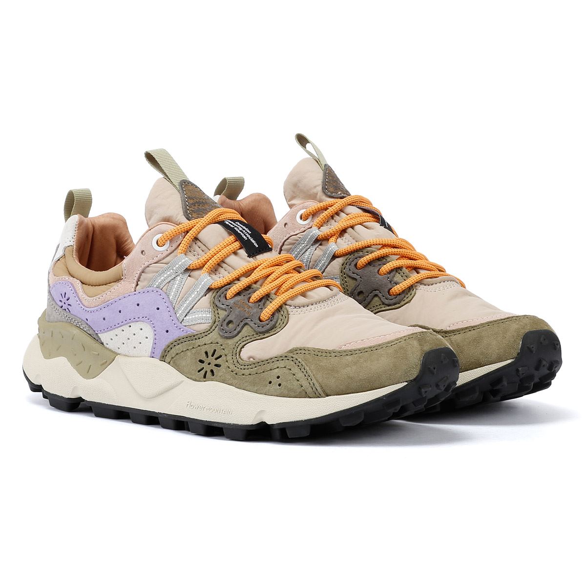 Flower Mountain Yamano 3 Suede Militare Taupe Violet Trainers Tower London