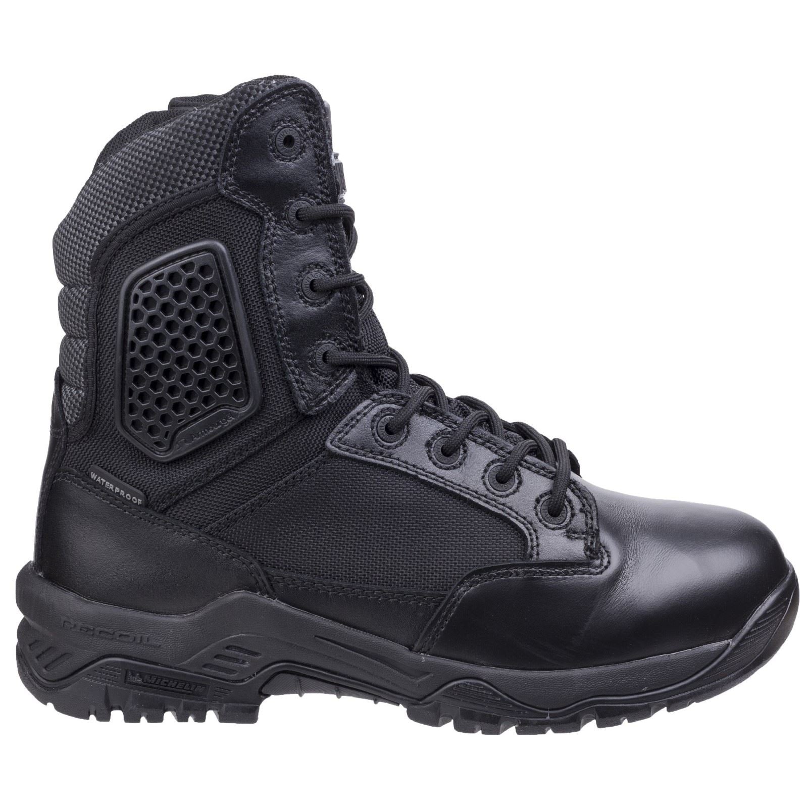 Magnum Strike Force 8.0 WP Side Zip Leather Black Safety Boots Tower London