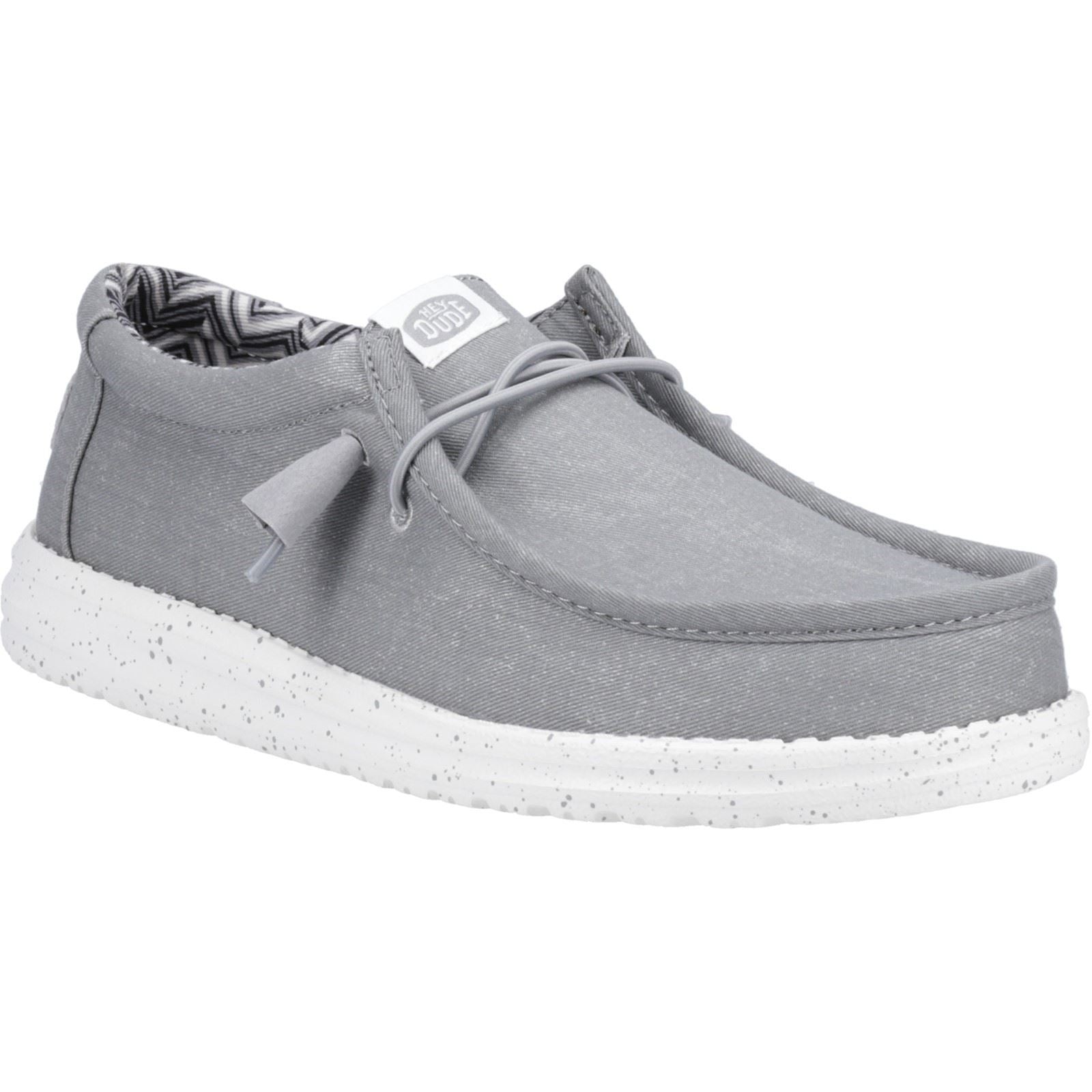 HEYDUDE Wally Canvas 100 Cotton Men s Light Grey Boat Shoes Tower London