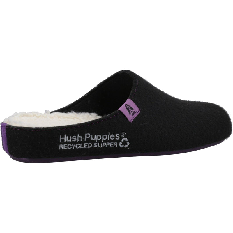 Hush Puppies The Good 90% Recycled RPET Polyester Women's Black Slippers