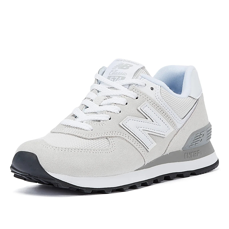 New balance light on sale grey 574 trainers