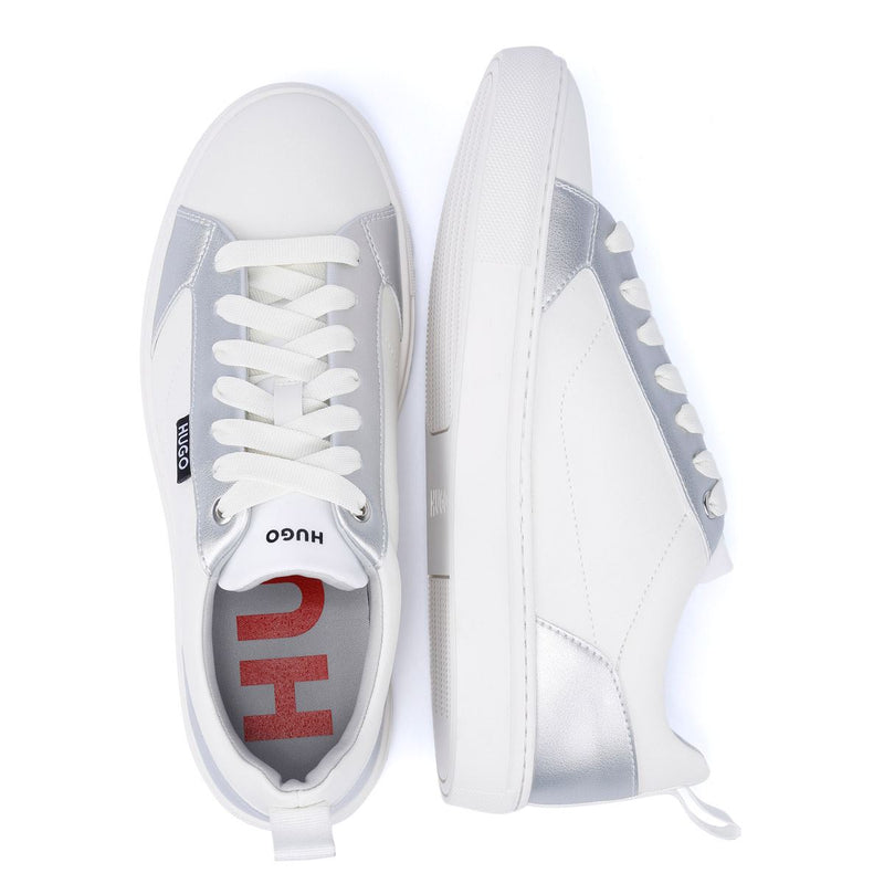 Hugo Morrie Tennis Women's White/Silver Trainers