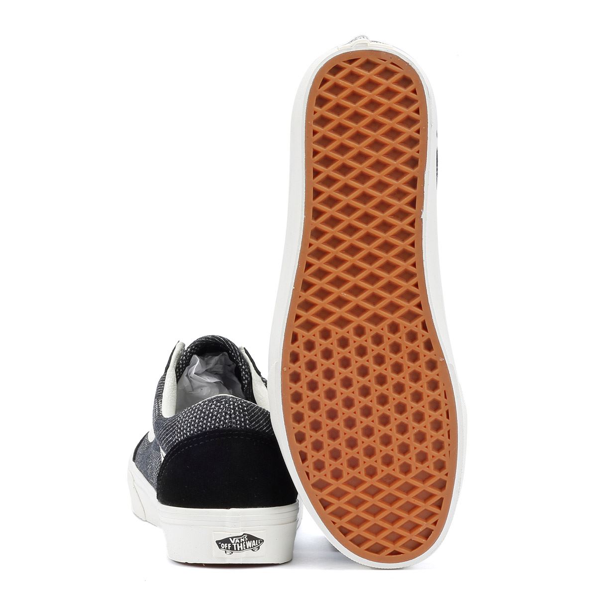 Vans Old Skool Denim Check Black Trainers Tower London