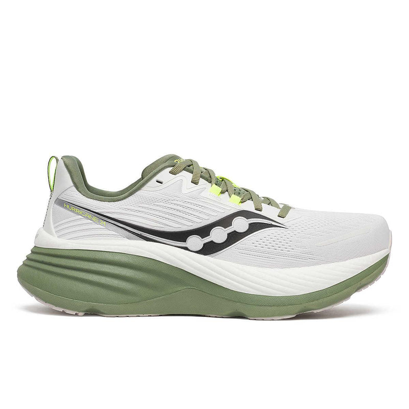 Saucony Hurricane 24 Men's White/Olive Trainers