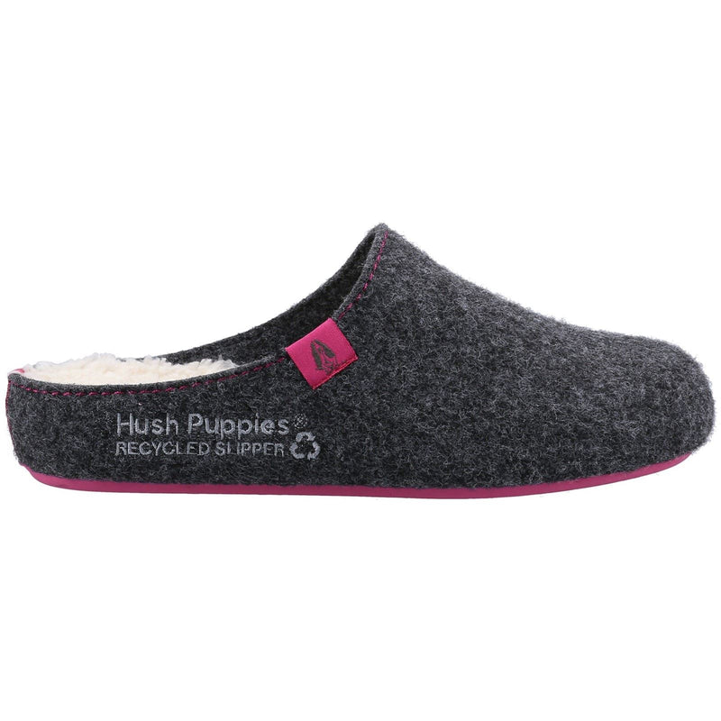 Hush Puppies The Good 90% Recycled RPET Polyester Women's Charcoal Slippers