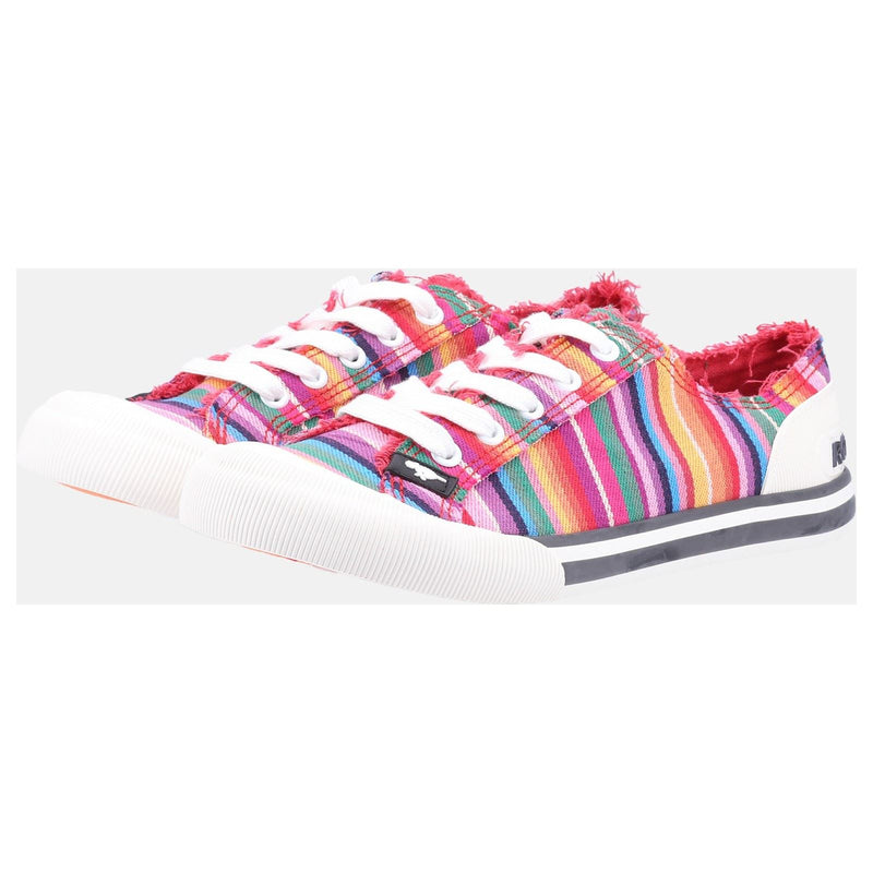 Rocket Dog Jazzin Eden Stripe Cotton Women's Red Multi Trainers