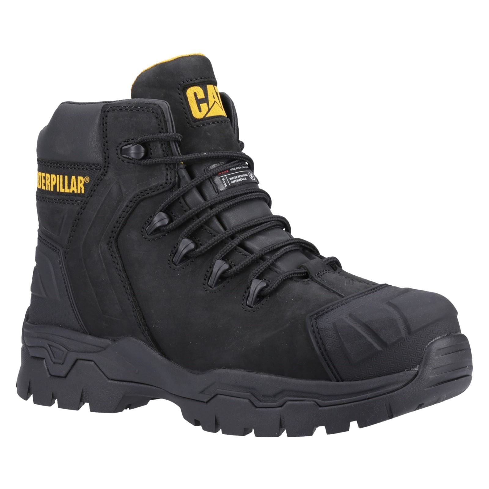 Caterpillar Everett S3 WP Leather Black Safety Boots Tower London