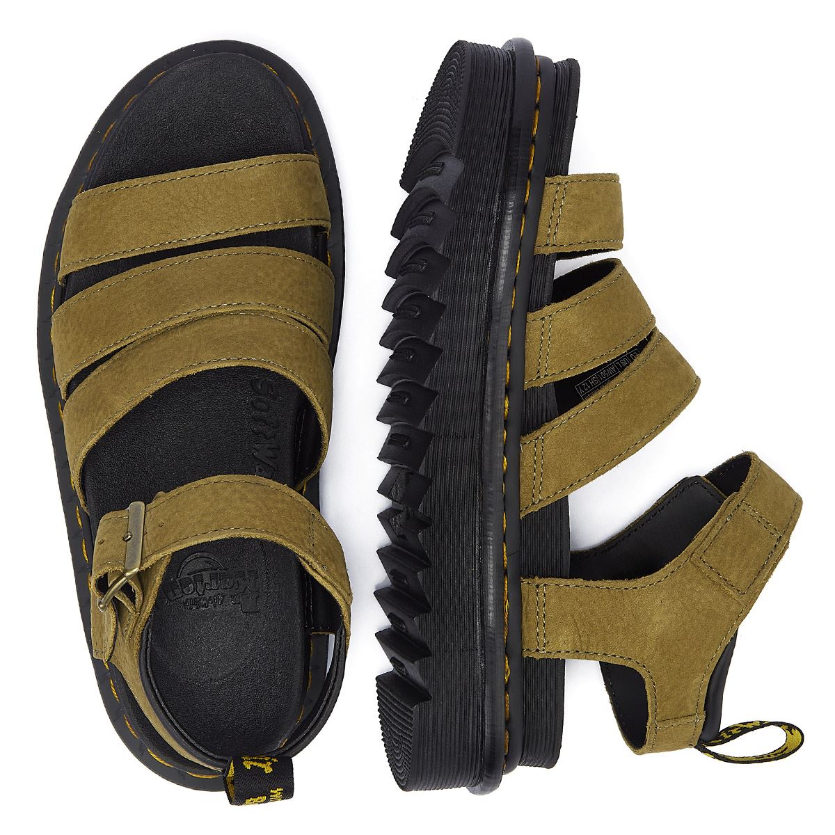 Dr. Martens Blaire Tumbled Nubuck Muted Olive Women's Sandals – Tower ...