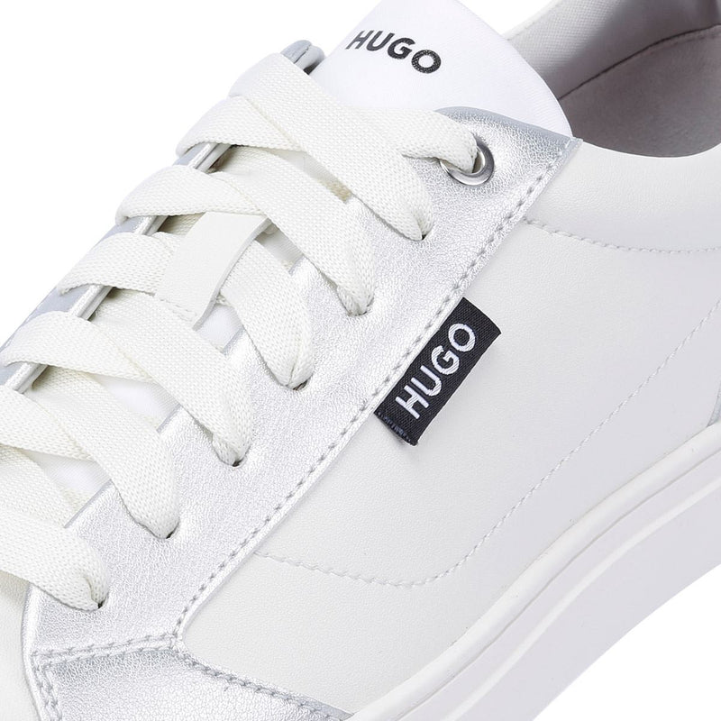 Hugo Morrie Tennis Women's White/Silver Trainers