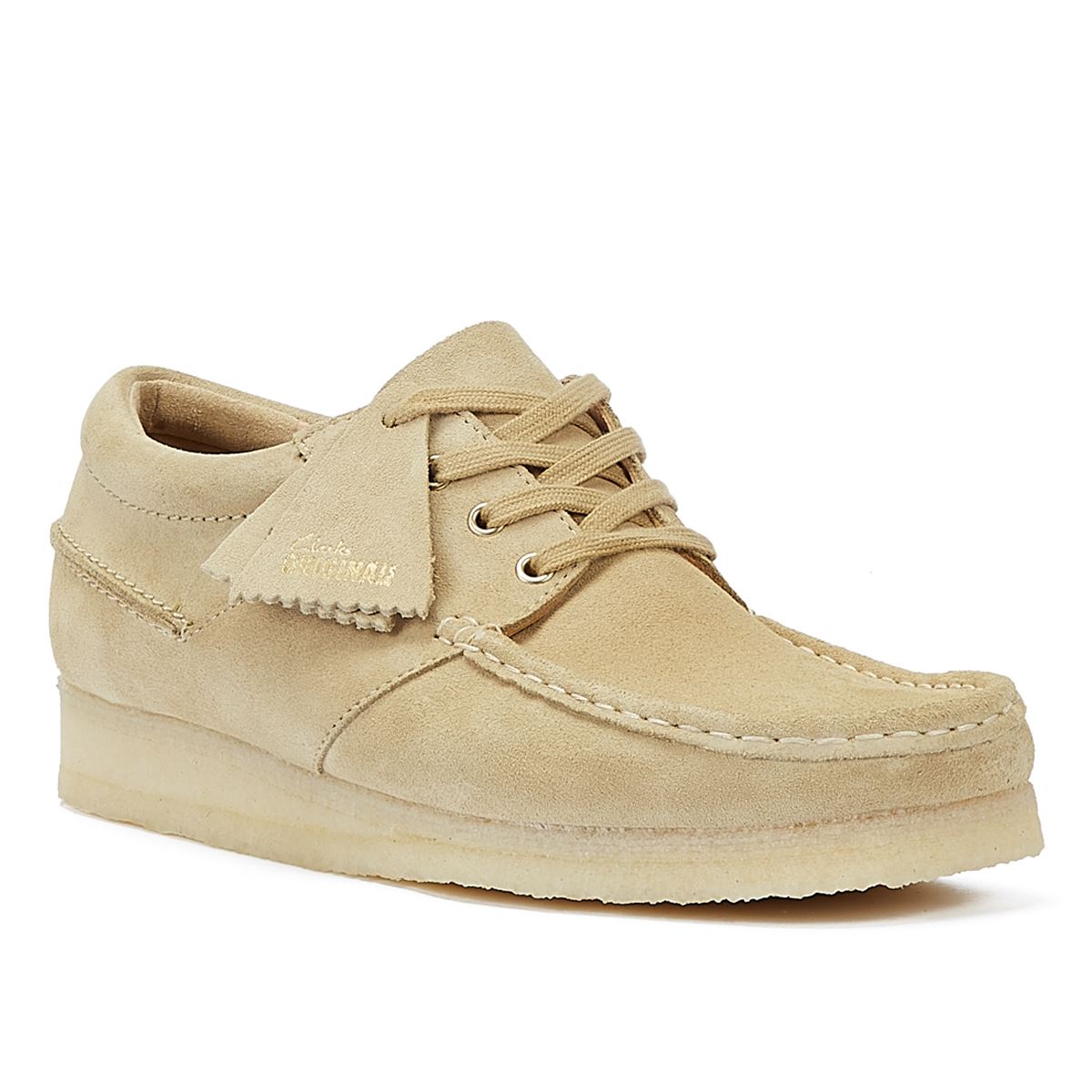 Clarks Originals Wallabee Boat Suede Men's Maple Lace-Up Shoes