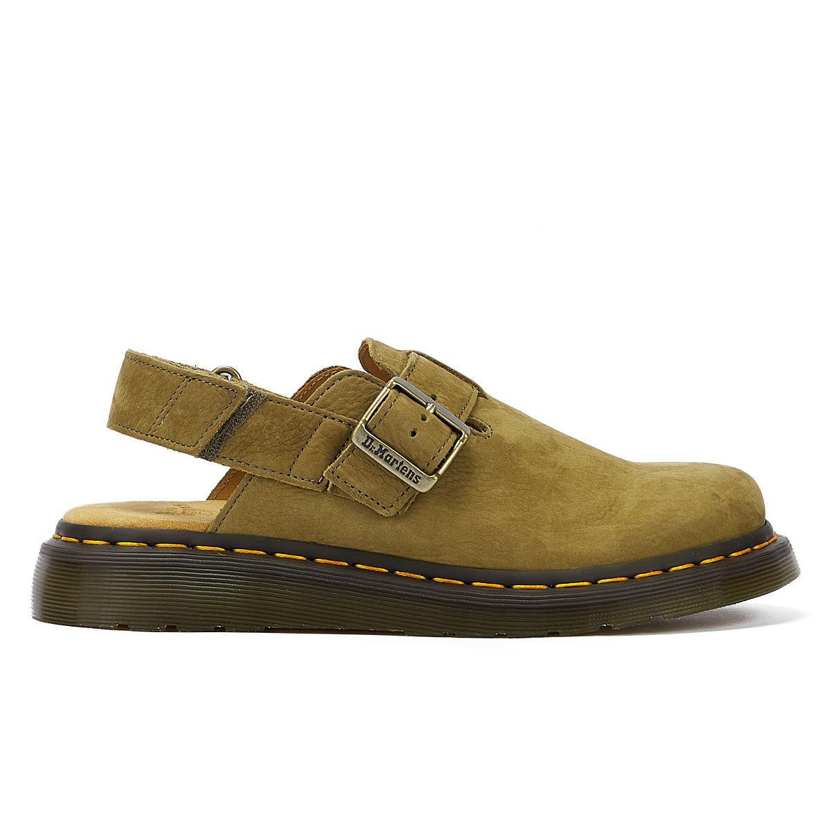 Dr. Martens Jorge II Tumbled Nubuck Muted Olive Mules – Tower-London.com