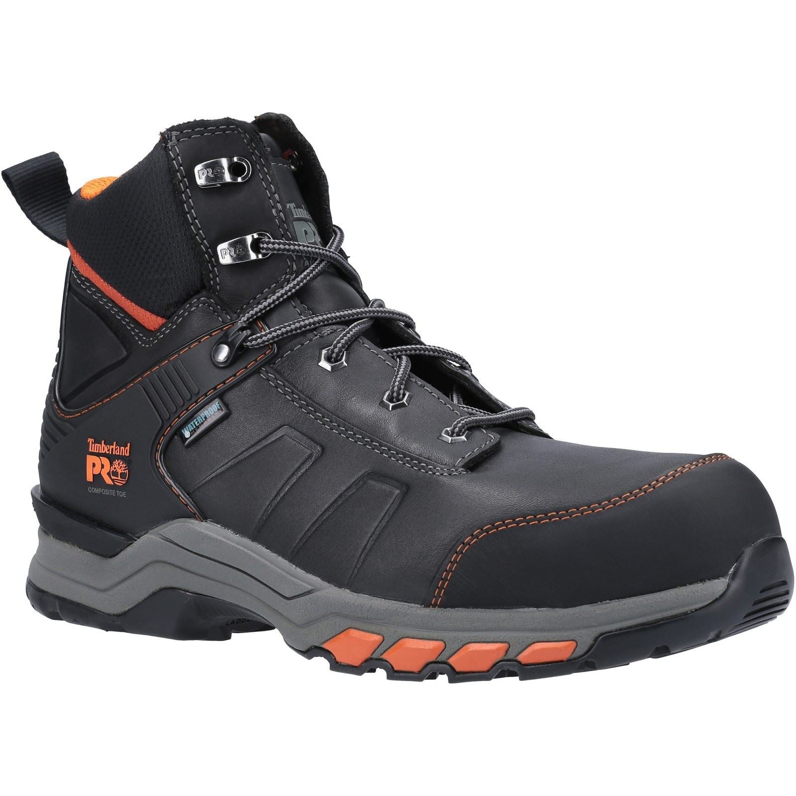 Timberland Pro Hypercharge Work Leather Black/Orange Safety Boots