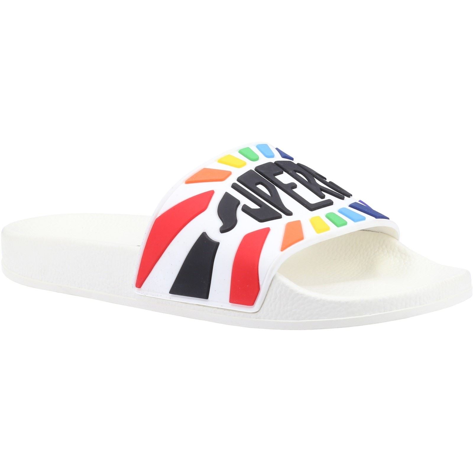 Superga Slide Synthetic Women s White Multicolour Sandals Tower London