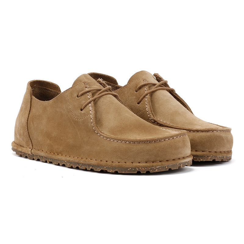 Birkenstock Utti Suede Men's Taupe Lace-Up Shoes