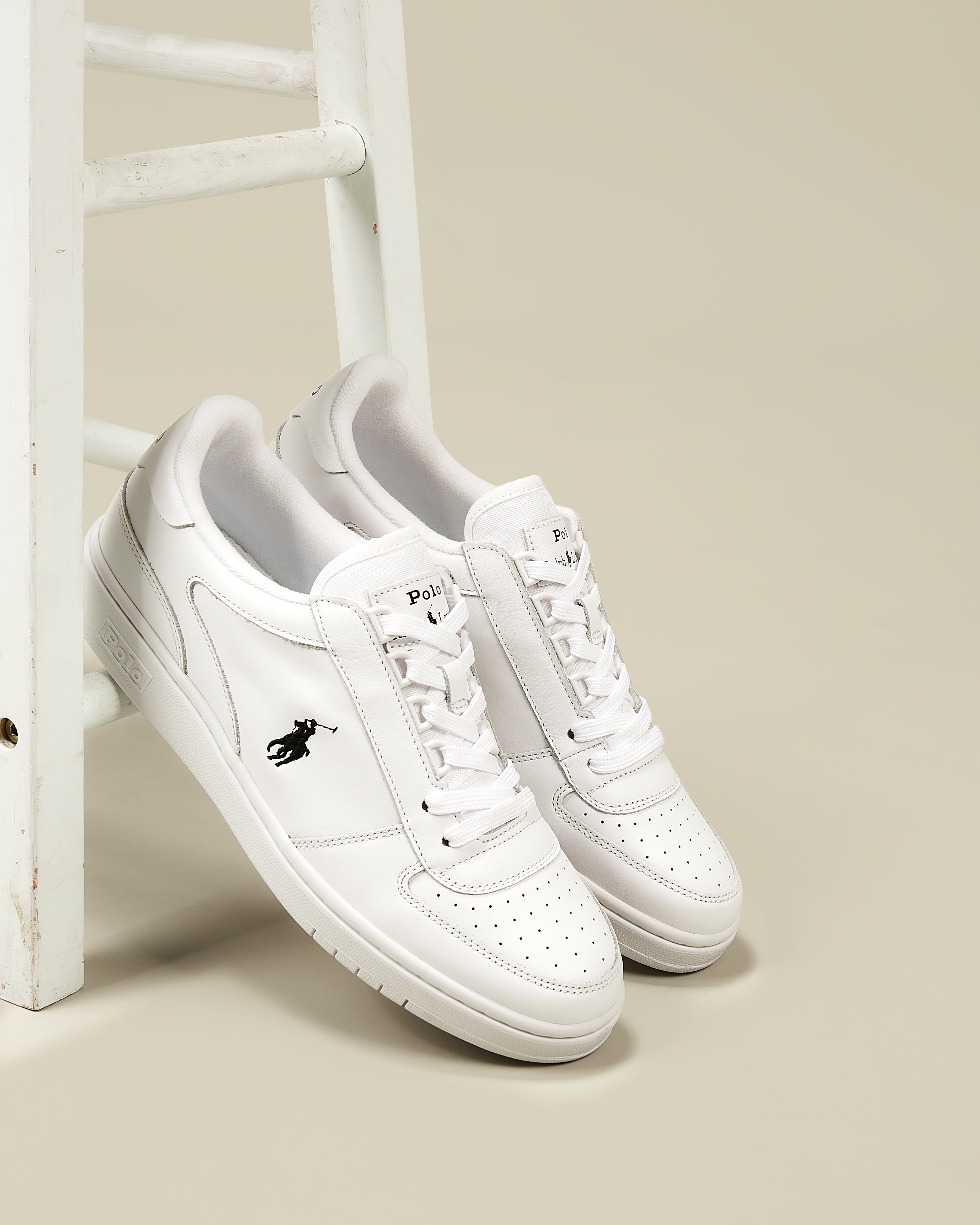 Ralph lauren best sale white trainers