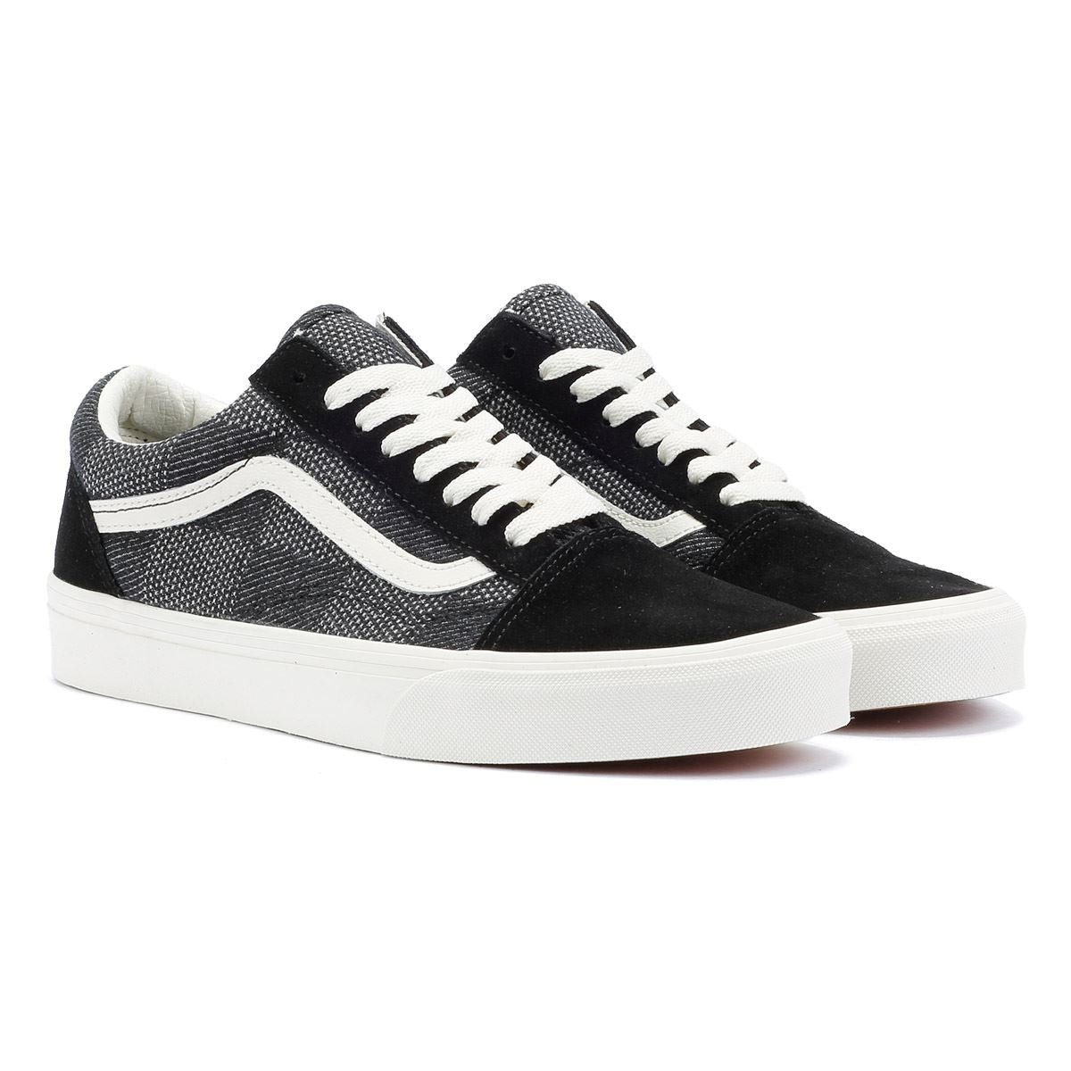 Black check old skool vans best sale