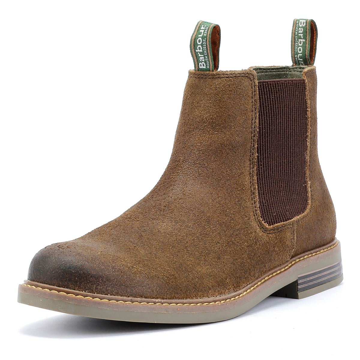 Barbour Farsley Suede Men s Khaki Chelsea Boots Tower London