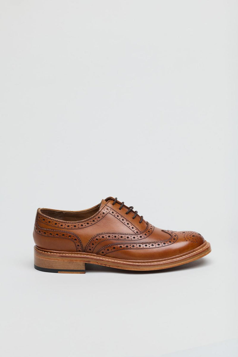 Ben Sherman Sugarman Brogue Leather Men's Tan Lace-Up Shoes