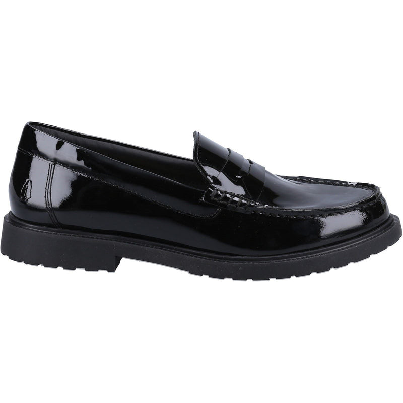 Hush Puppies Verity Slip On Leather Women's Patent Black Loafers