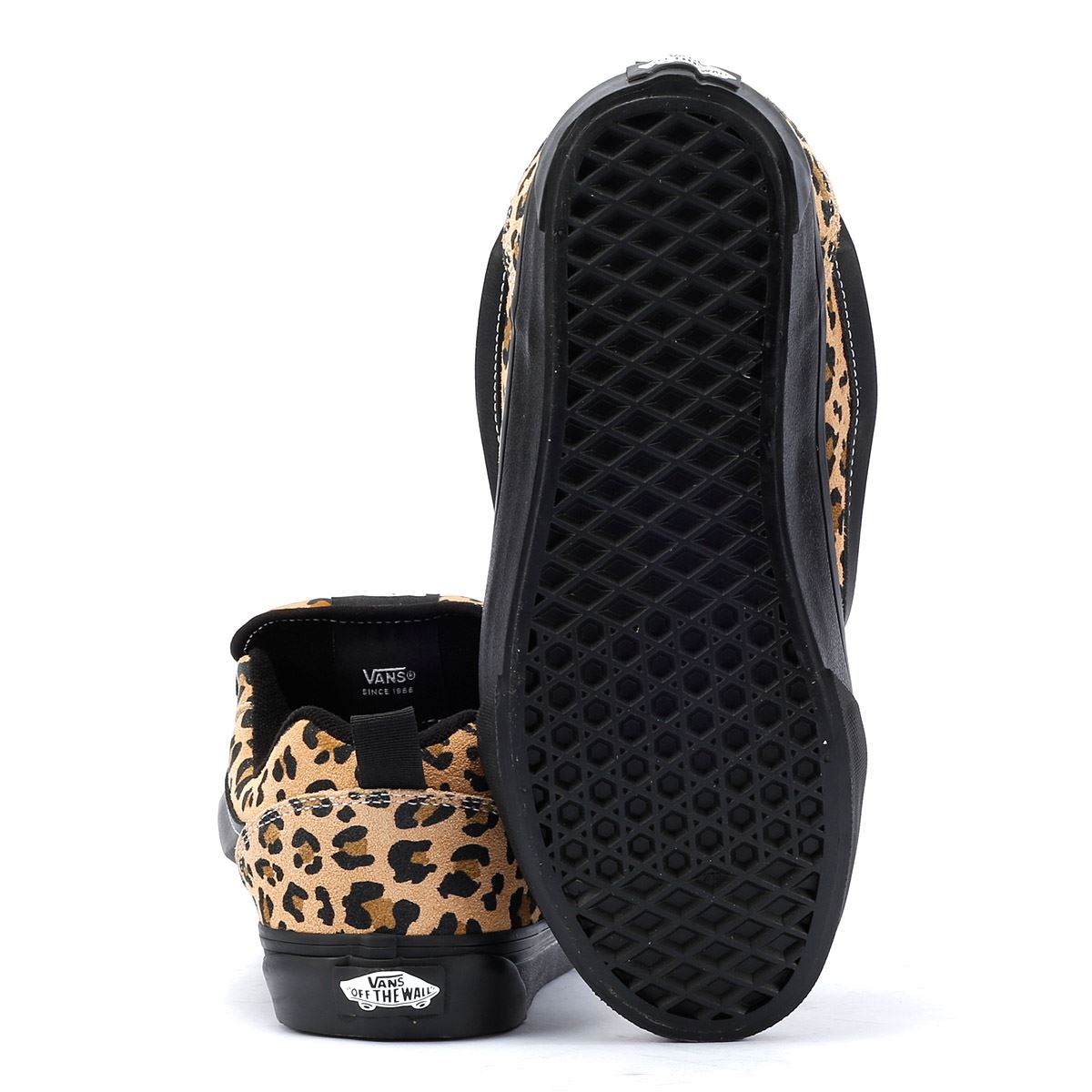 Womens black vans with leopard print sales