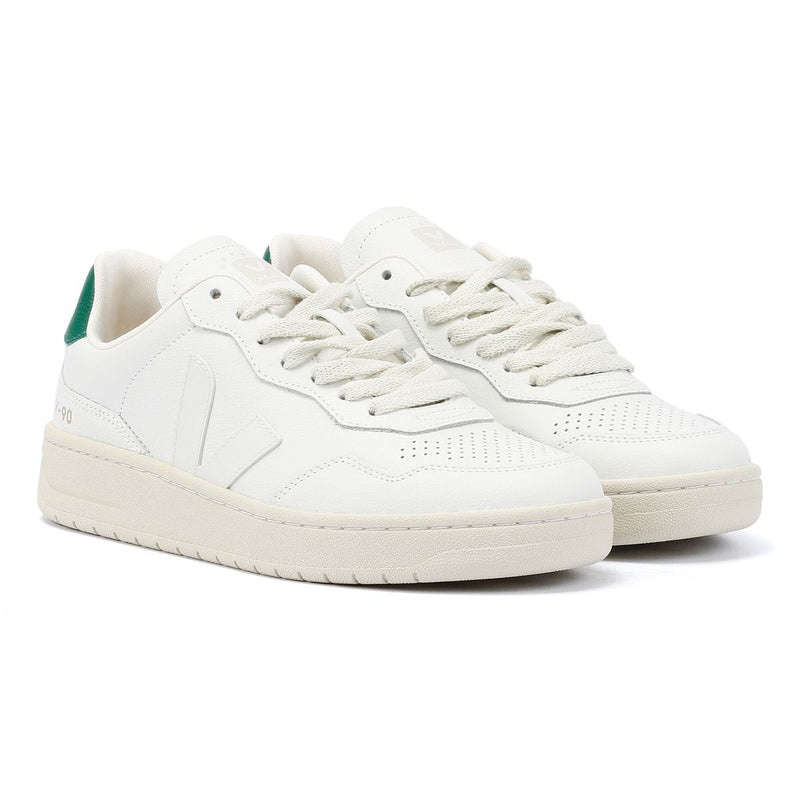 Veja V-90 Leather Women's White/Green Trainers