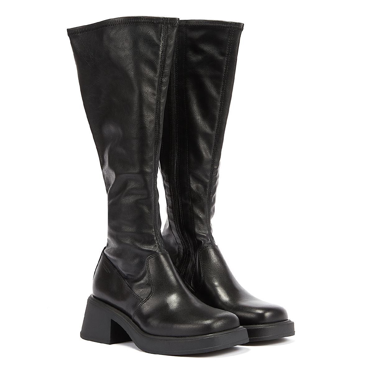 Tall black hot sale stretch boots