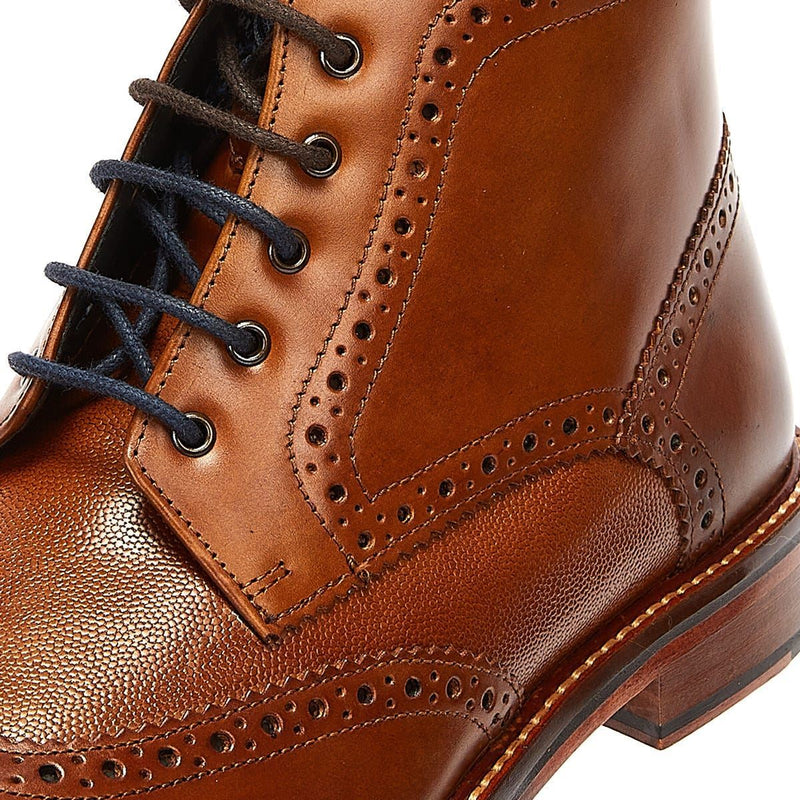 Ben Sherman Alfred Brogue Leather Men's Tan Boots