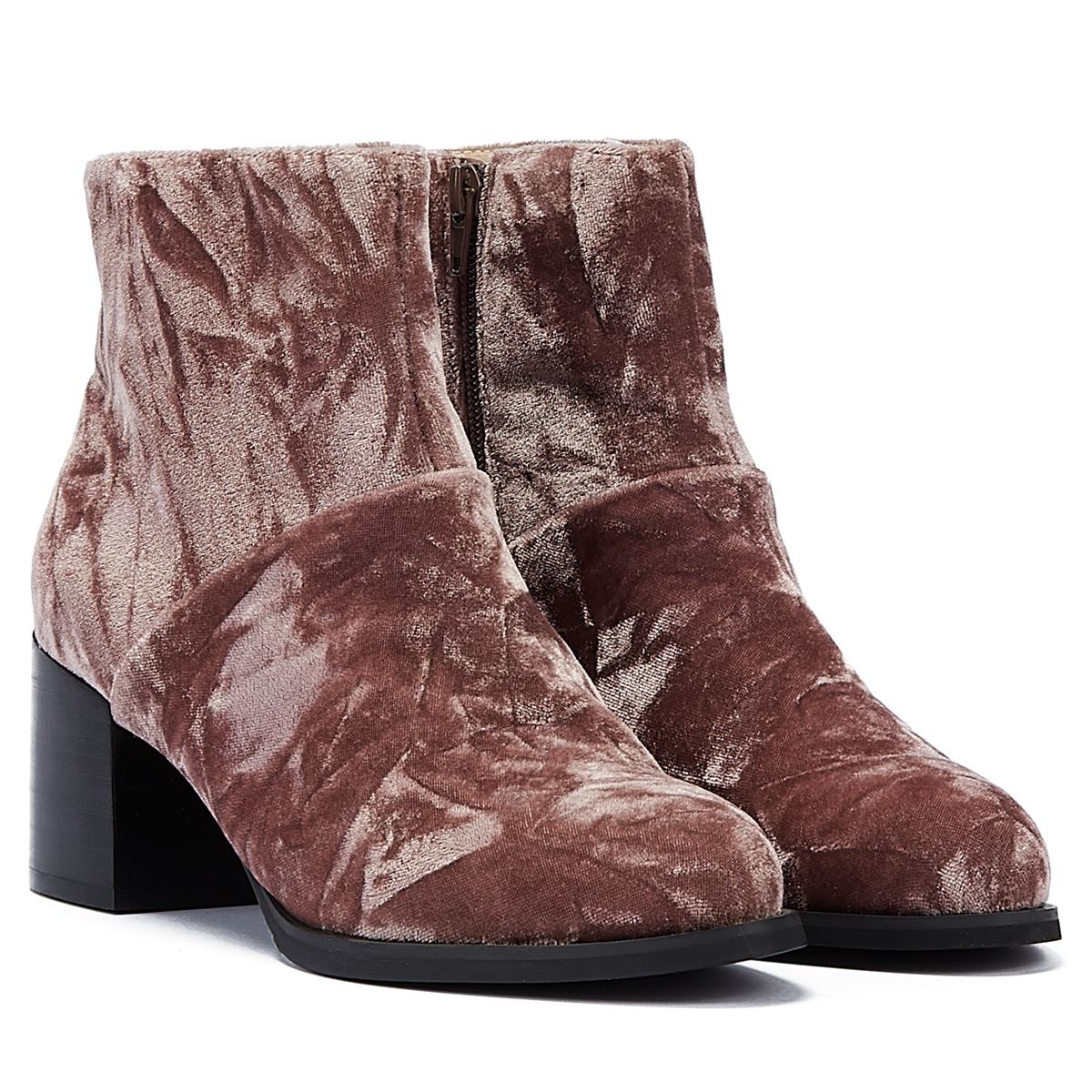 Blush velvet clearance booties