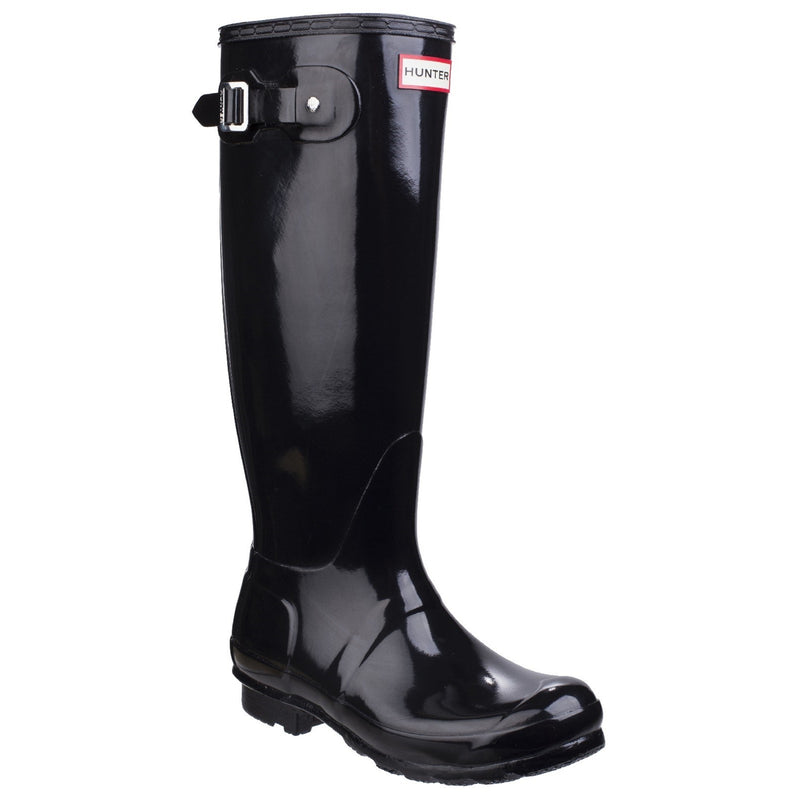 Hunter Womens Black Gloss WFT1000RGL-BLK Original Tall Wellington Boots