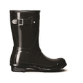 Hunter Womens  Gloss Black WFS1000RGL-BLK Original Short Wellington Boots