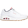 Skechers Mens Uno Stand On Air 52458-WNVR White/Navy/Red Lace Up Shoe