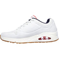 Skechers Mens Uno Stand On Air 52458-WNVR White/Navy/Red Lace Up Shoe