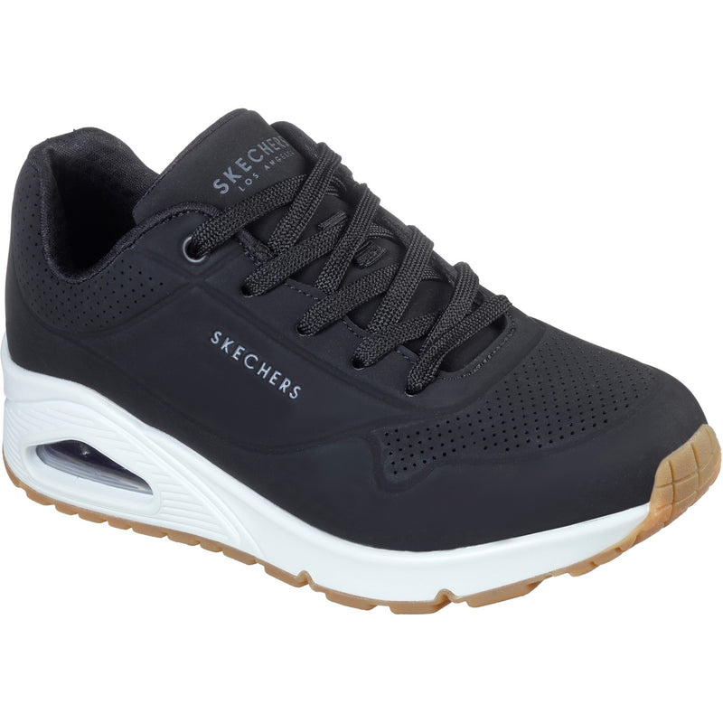 Skechers Womens Uno Stand On Air 73690-BLK Black Lace Up Shoe