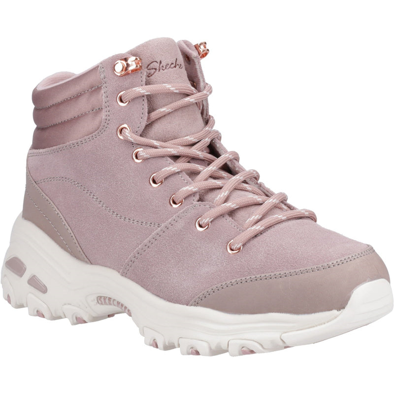 Skechers Womens D'Lites 167264-BLSH Blush Pink Lace Up Shoe