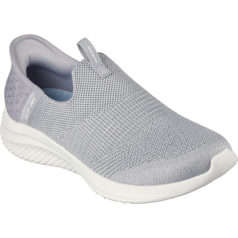 Skechers Womens Ultra Flex 3.0 Smooth Step 149709-LTGY Light Grey Slip On Shoe