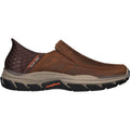 Skechers Mens Respected Elgin 204810-CDB Dark Brown Slip On Shoe