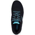 Skechers Womens GO WALK 7 - Cosmic Waves 125215-BKTQ Black/Turquoise Lace Up Shoe