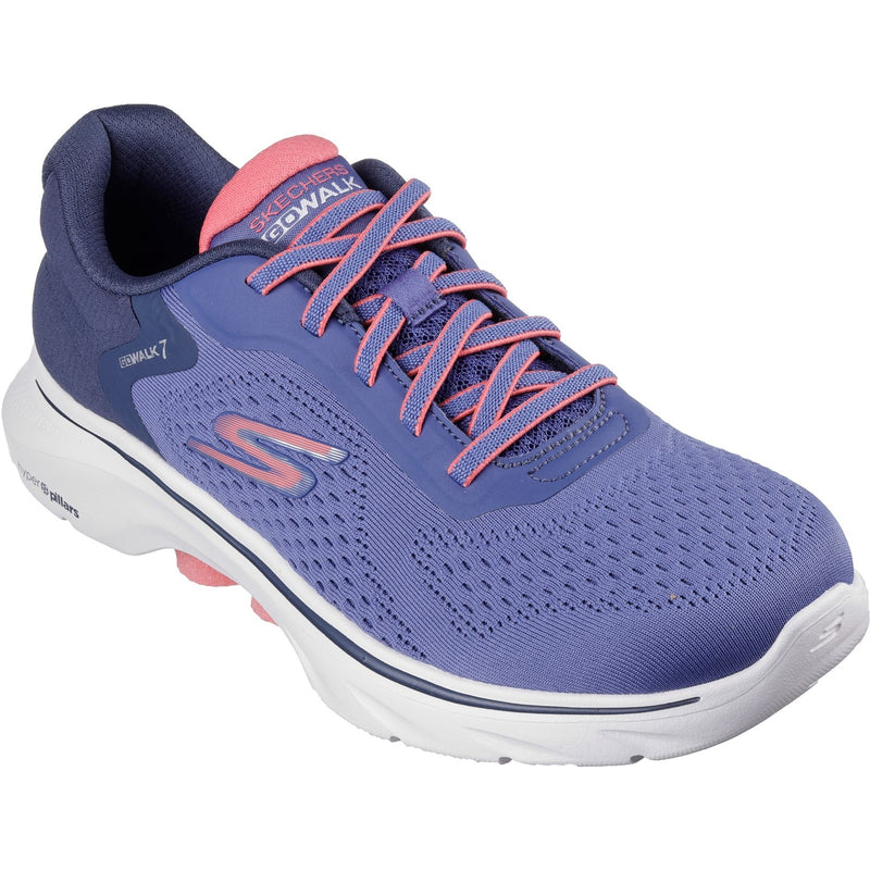 Skechers Womens GO WALK 7 - Cosmic Waves 125215-NVCL Navy/Coral Lace Up Shoe