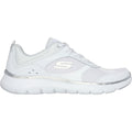 Skechers Womens Flex Appeal 5.0 Fresh Touch 150202-WSL White/Silver Lace Up Shoe