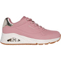 Skechers Womens Uno - Shimmer Away 155196-ROS Rose Lace Up Shoe