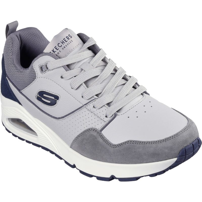 Skechers Mens Uno - Retro One 183020-GRY Grey Lace Up Shoe