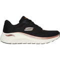 Skechers Womens Arch Fit 2.0 Glow The Distance 150067-BKRG Black/Rose Gold Lace Up Shoe