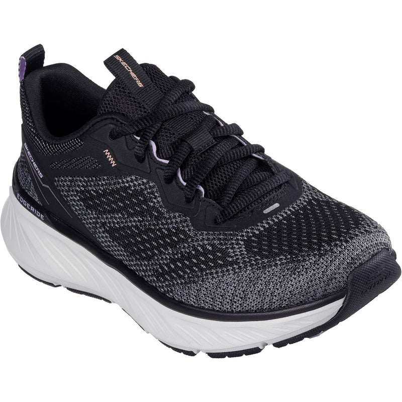 Skechers Womens Edgeride Power Flow 150471-BKLV Black/Lavender Lace Up Shoe