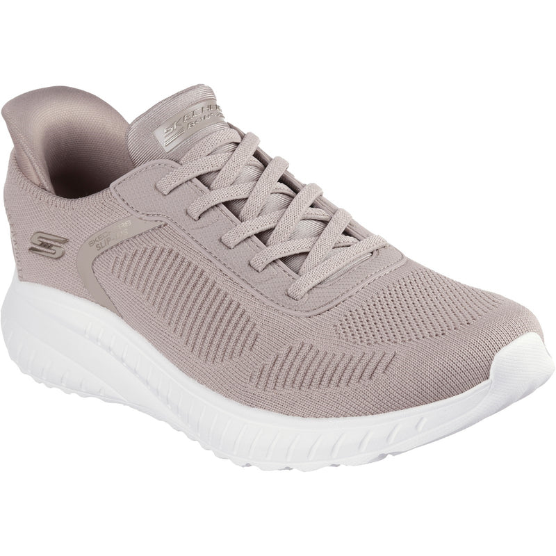 Skechers Womens BOBS Sport Squad Chaos 117497-TPE Taupe Slip On Shoe