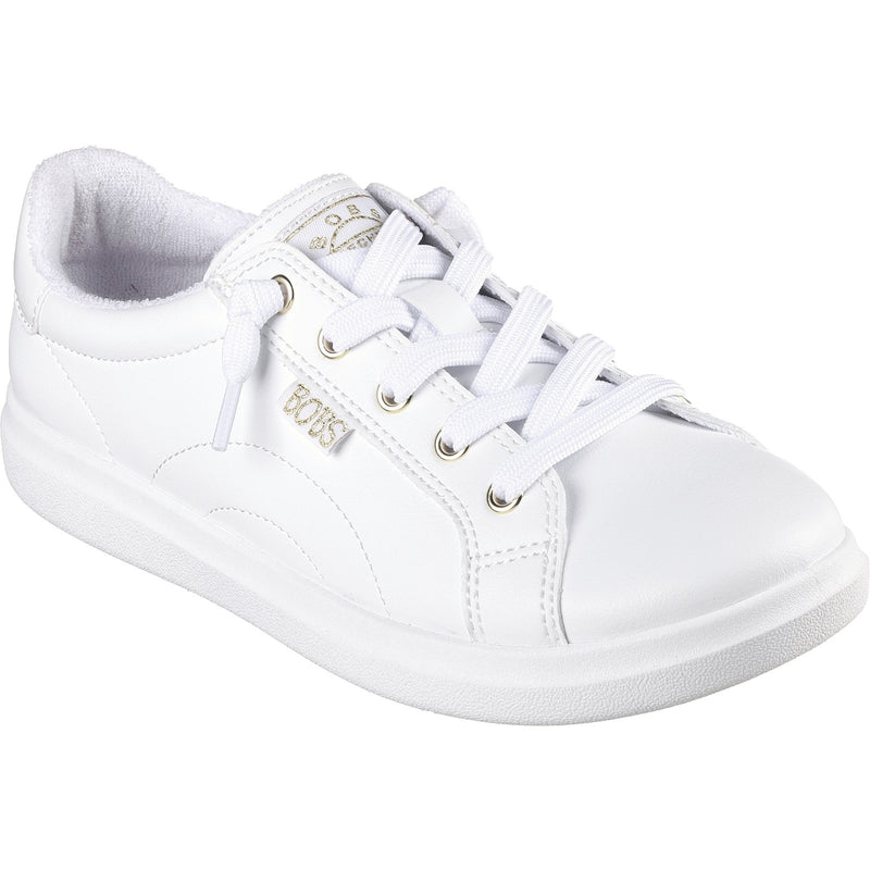 Skechers Womens BOBS D'Vine Instant Delight 114456-WHT White Lace Up Shoe