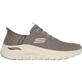 Skechers Mens Arch Fit 2.0 Look Ahead 232462-TPE Taupe Lace Up Shoe