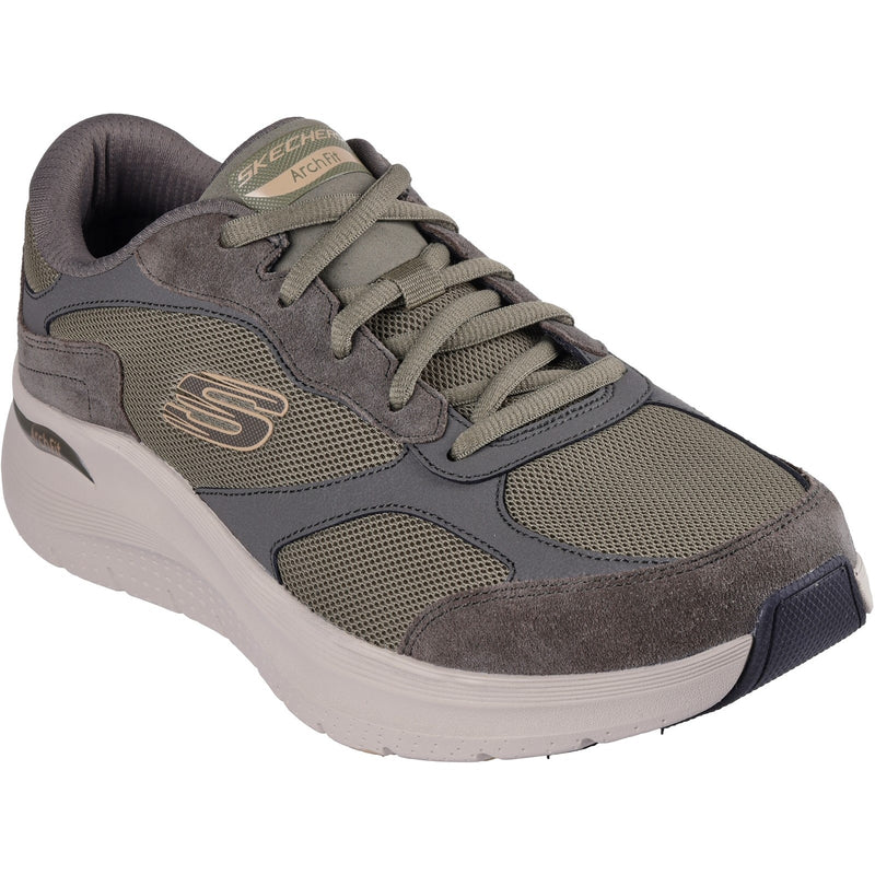 Skechers Mens Arch Fit 2.0 The Keep 232702-OLV Olive Lace Up Shoe