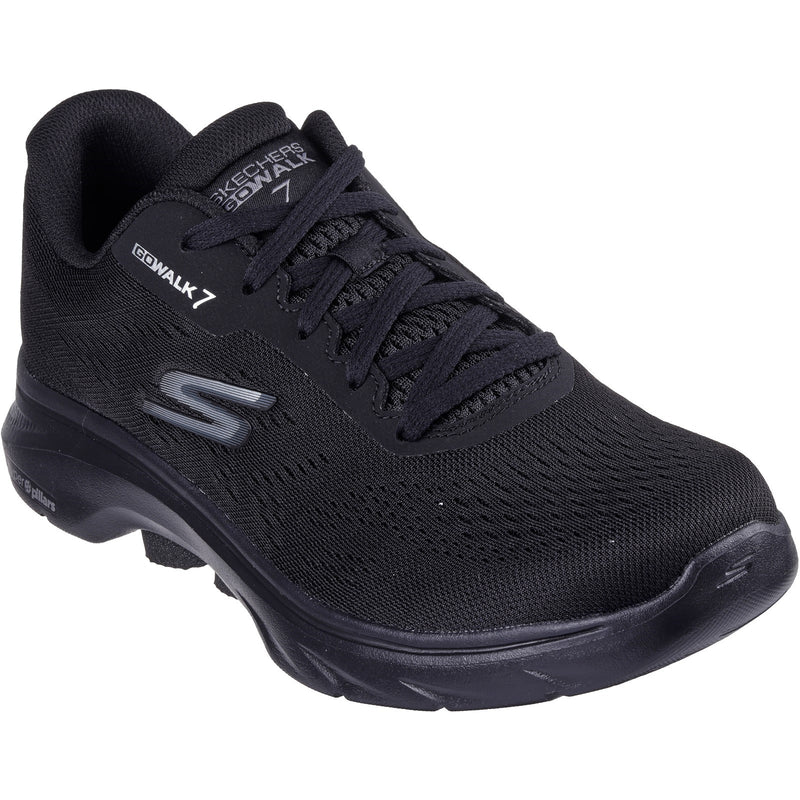 Skechers Mens GO WALK 7 Avalo 2 216639-BBK Black Lace Up Shoe